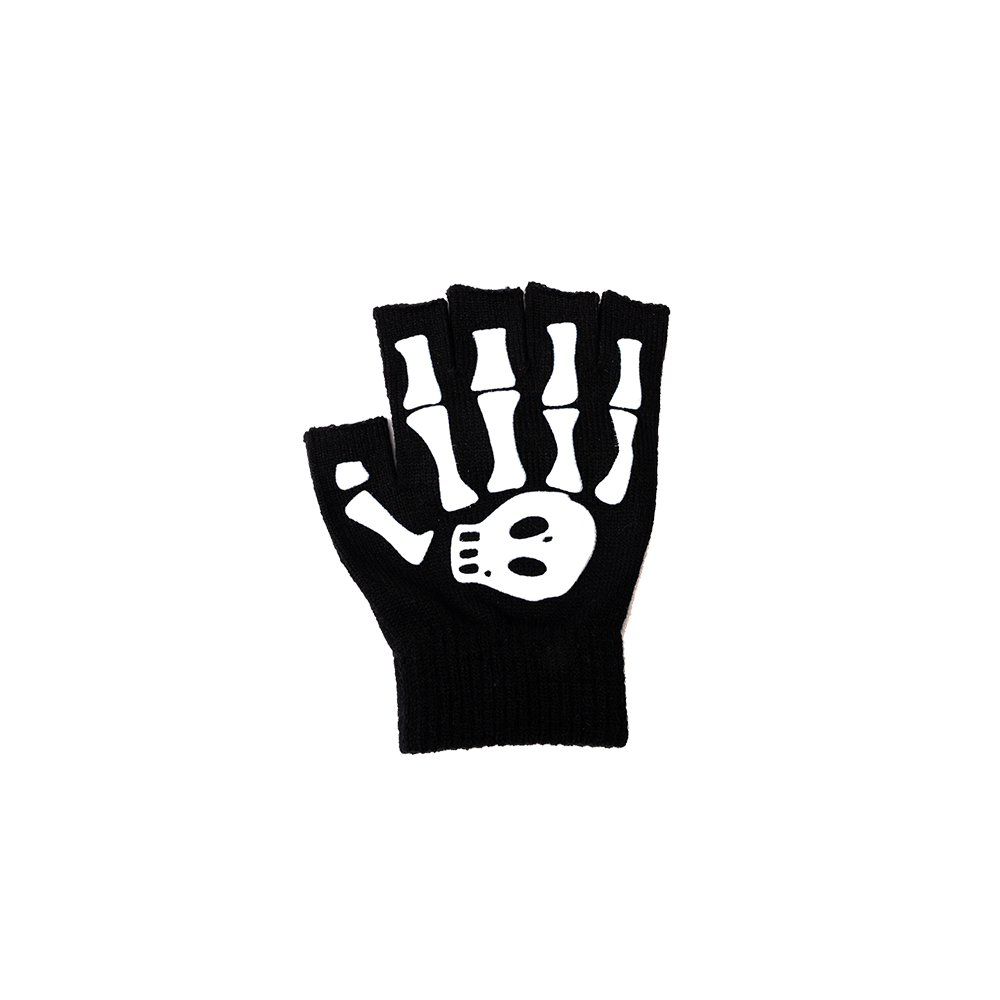 Skull Fingerless Gloves Right