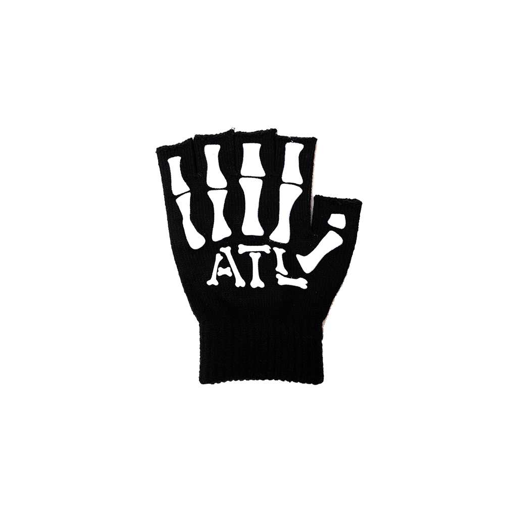 Skull Fingerless Gloves Left