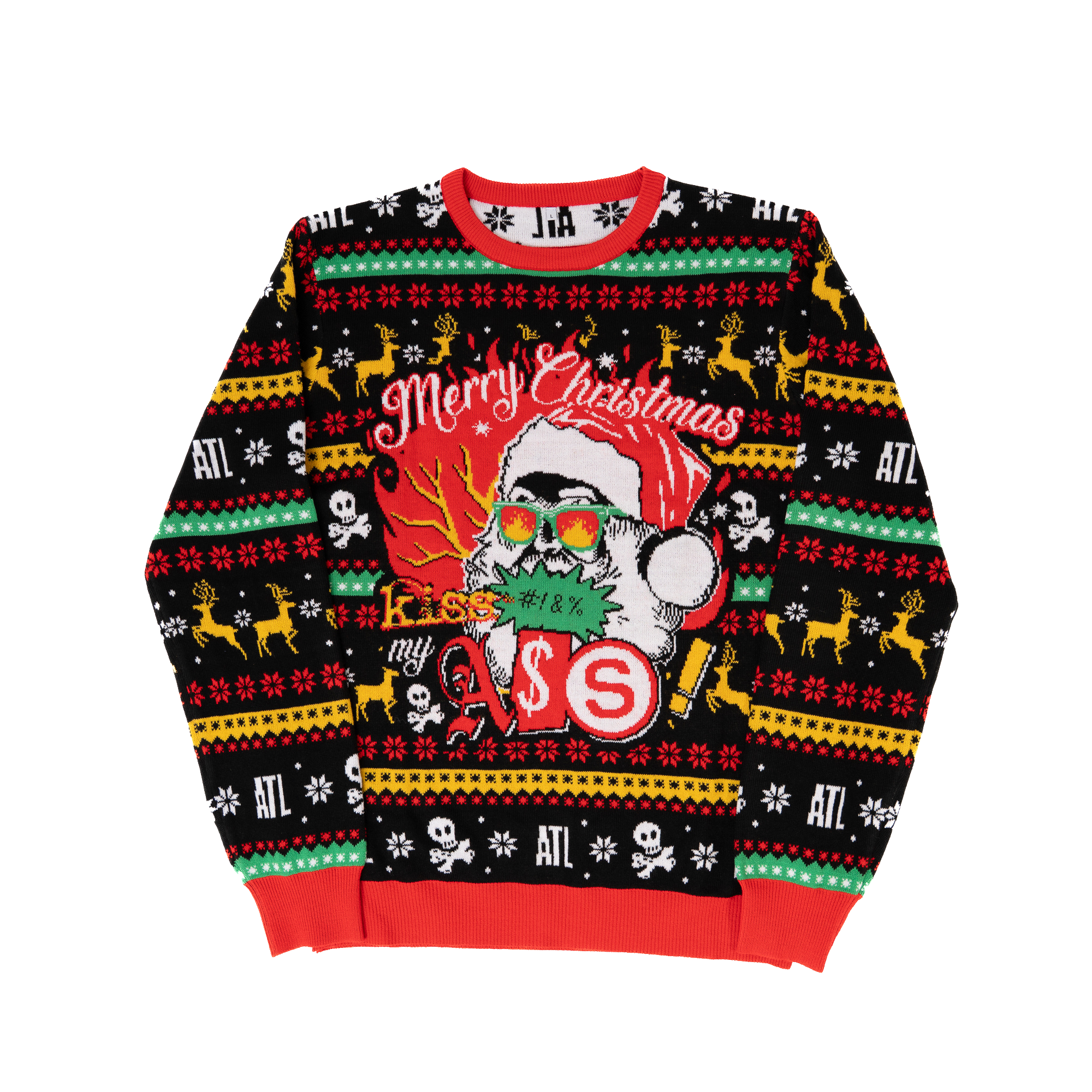 Merry Christmas Kiss My Ass Ugly Sweater Front