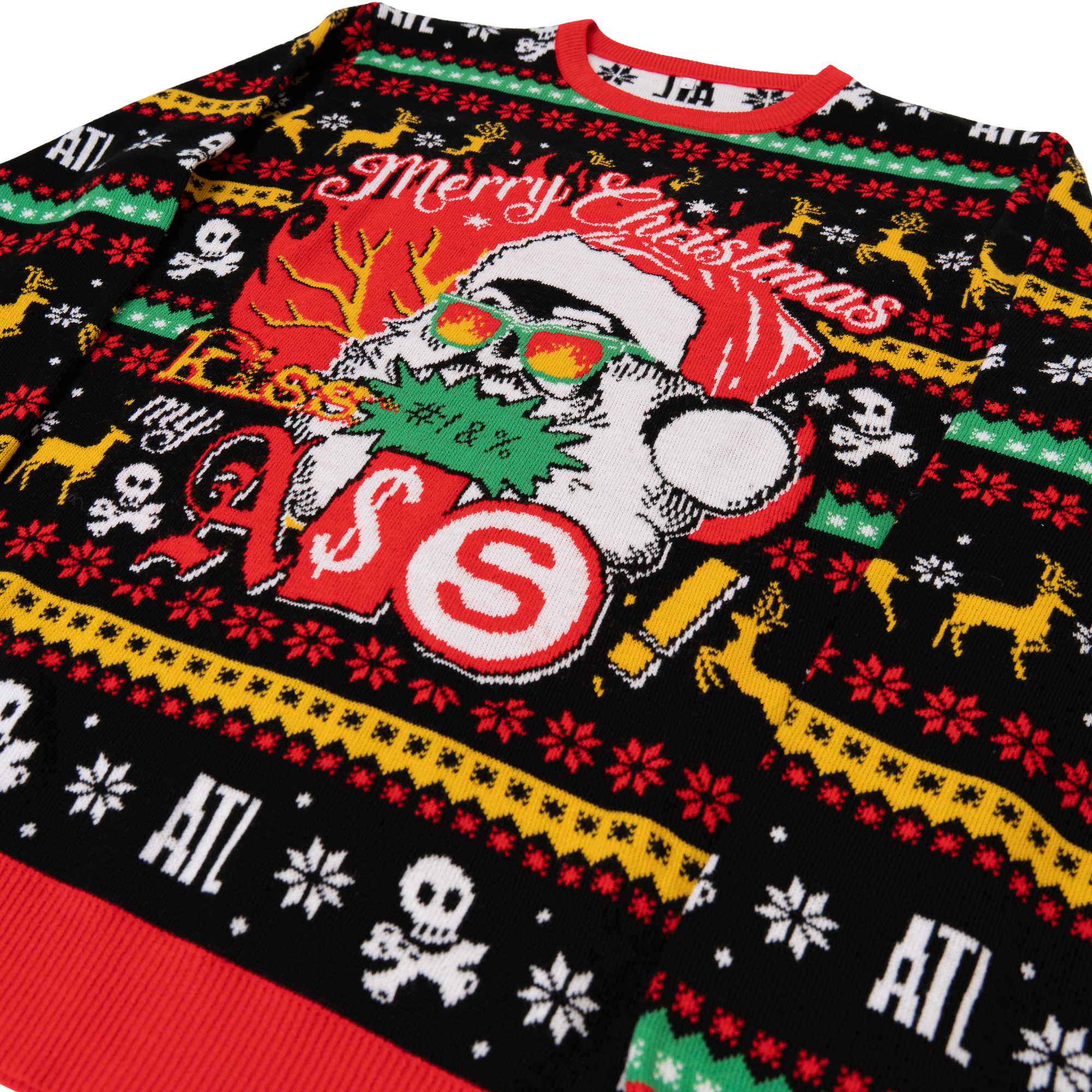 Merry Christmas Kiss My Ass Ugly Sweater Front Detail 2